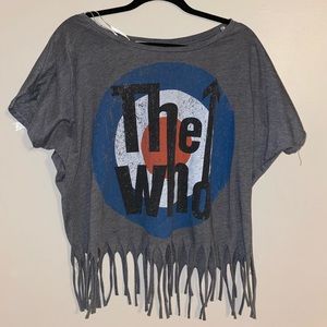 The who cropped fringe shirt